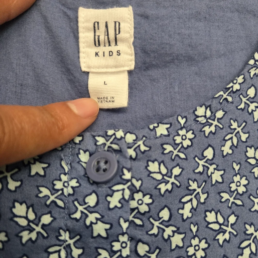 Gap Kids Blue Floral Romper With Pockets
